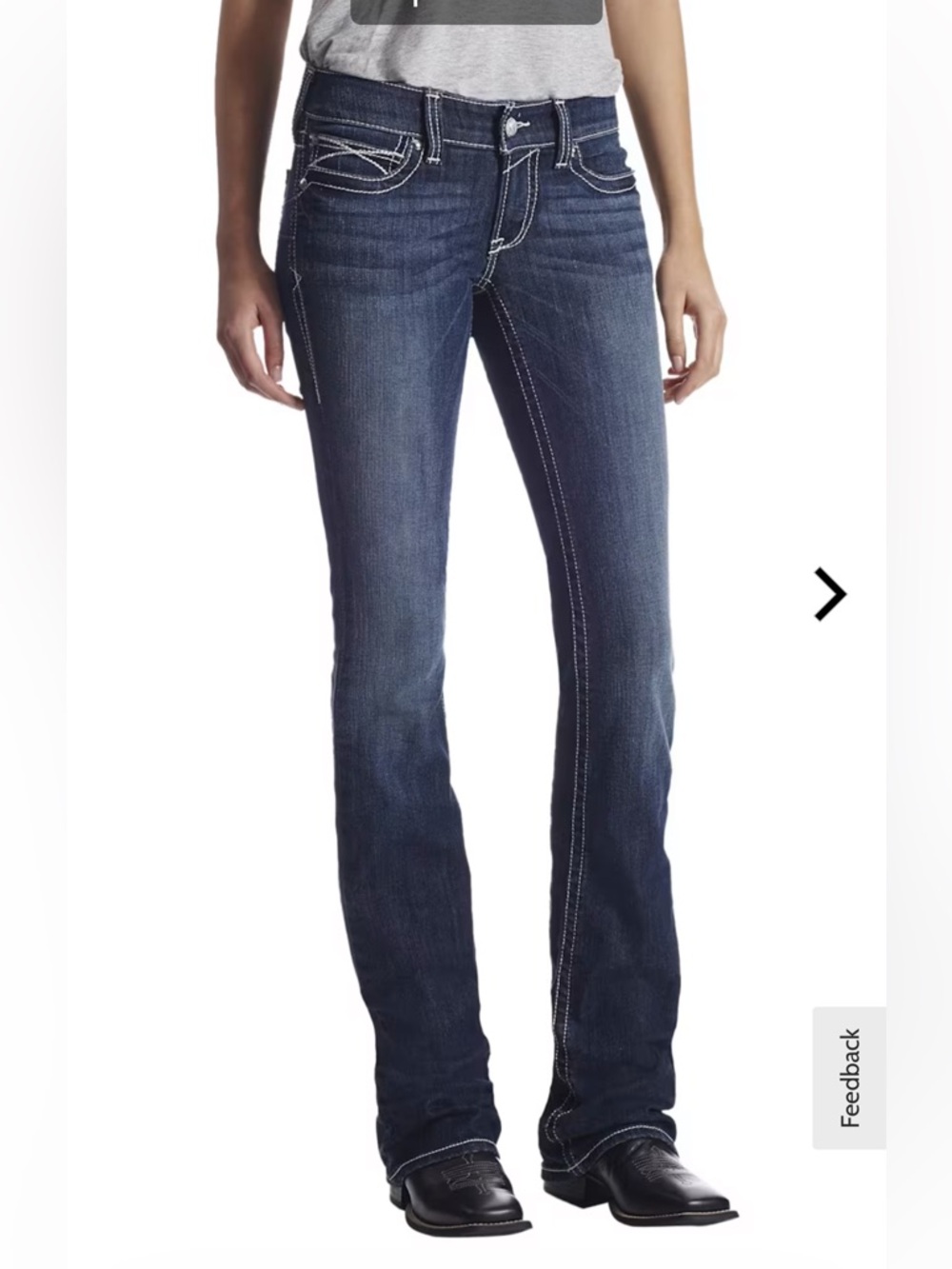 Ariat R.E.A.L. Low-Rise Stretch Rosy Whipstitch Bootcut Jeans Sz 28